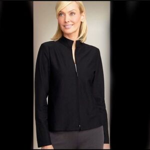 Eileen Fisher Black Jacket Full zip front-Size X Small